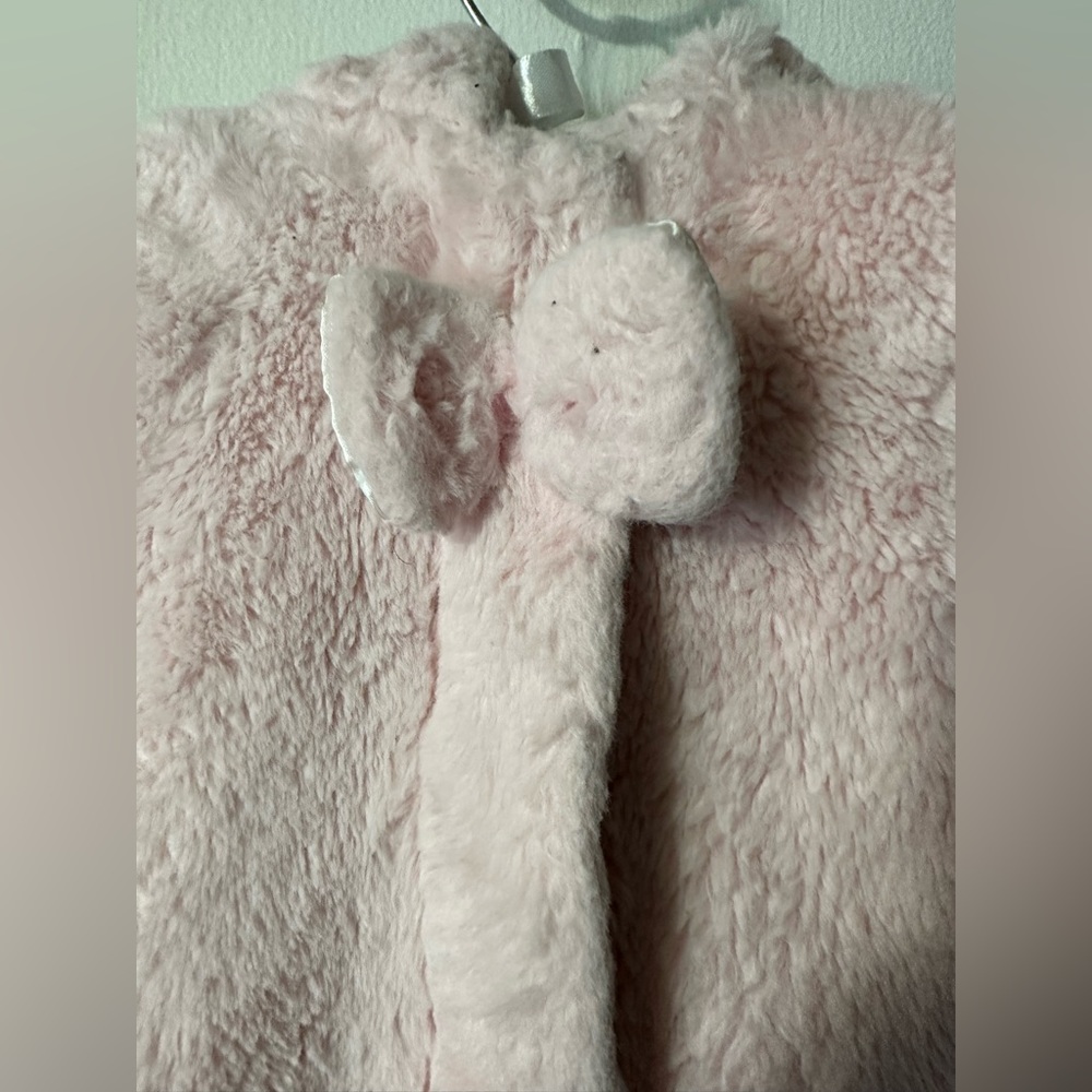 Little me Pink coat jacket with zipper in the front faux fur - Picture 2 of 12